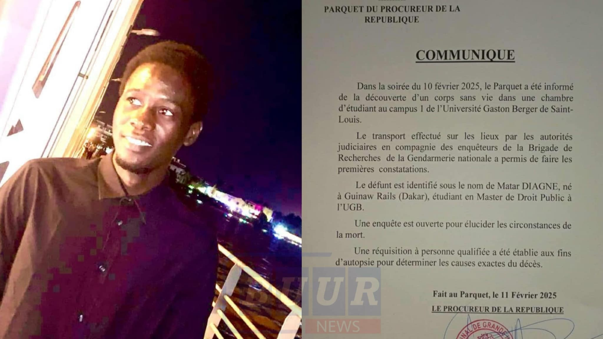 Mort de l’étudiant Matar Diagne: le communiqué du procureur du TGI de Saint-Louis…